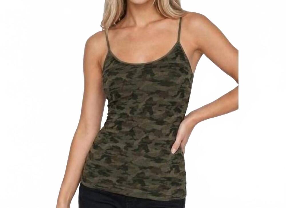 NEW NIKIBIKI camo scoop neck seamless camisole in green